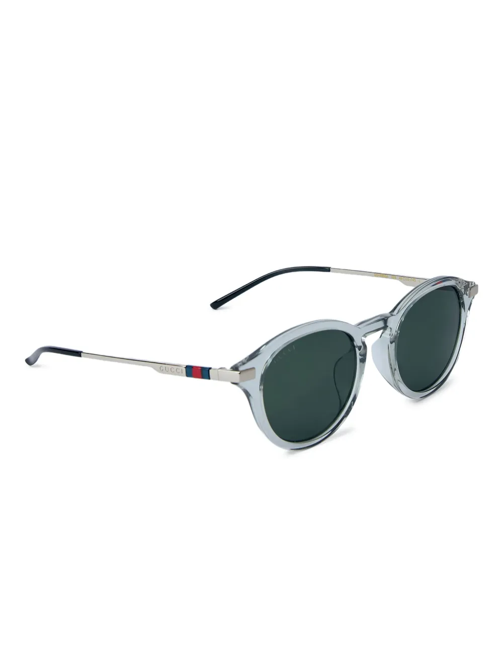 Gucci Zonnebril met Web-streep en rond montuur Groen