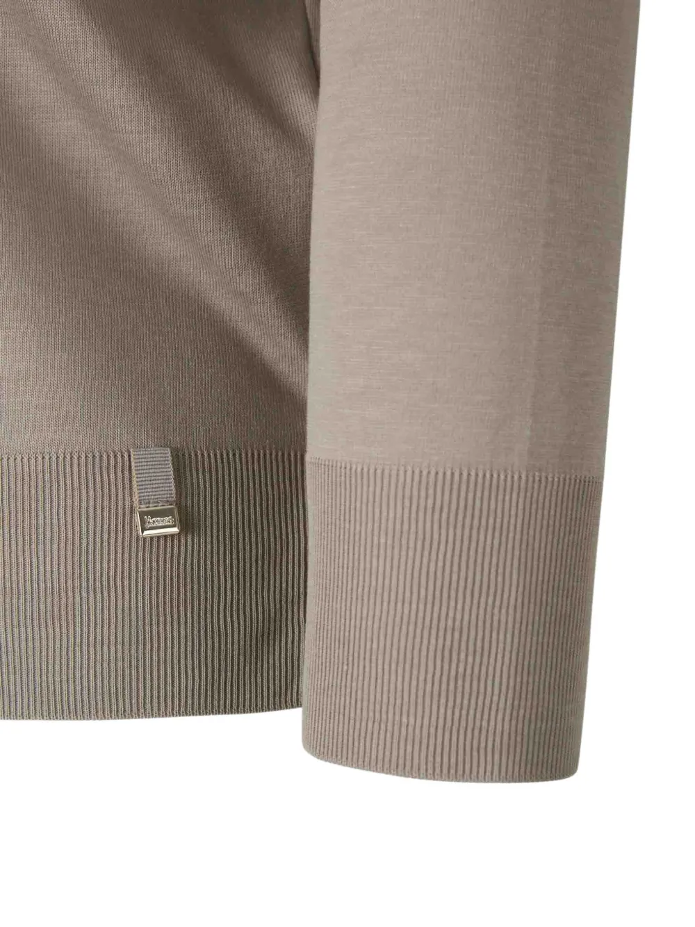 Herno T-shirt met V-hals en geribbelde afwerking Beige