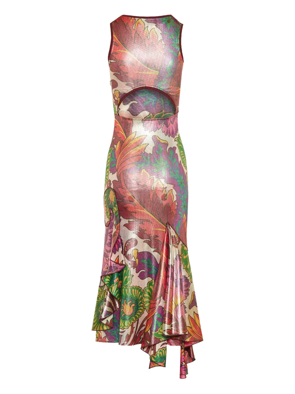 ETRO floral asymmetric dress - Rood