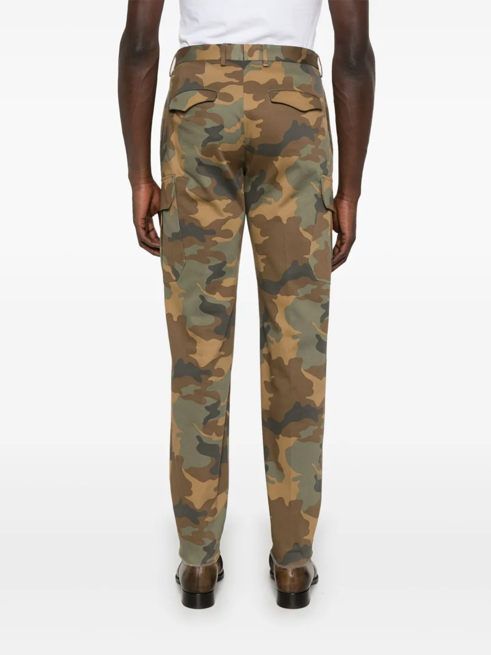 Tagliatore Cargo broek met camouflageprint Bruin