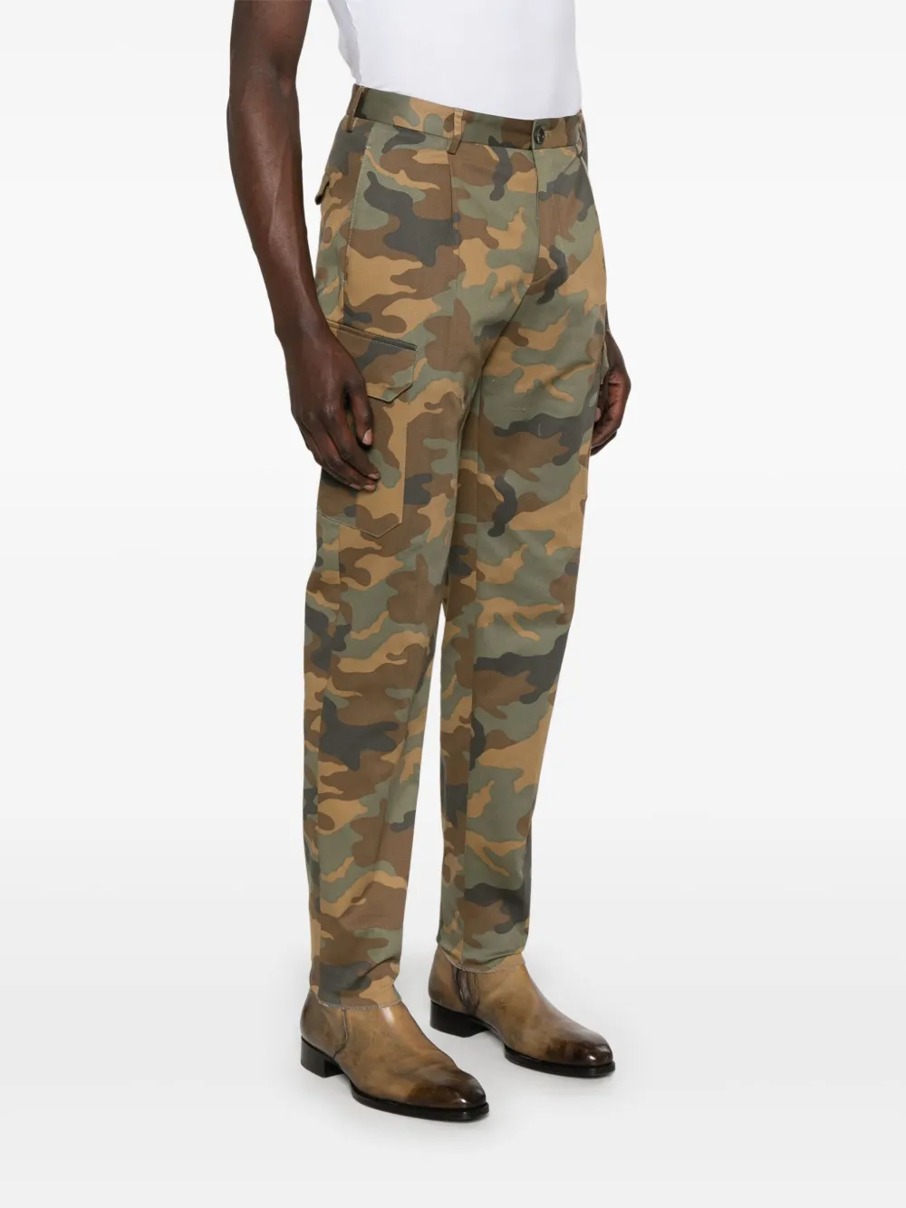 Tagliatore Cargo broek met camouflageprint Bruin