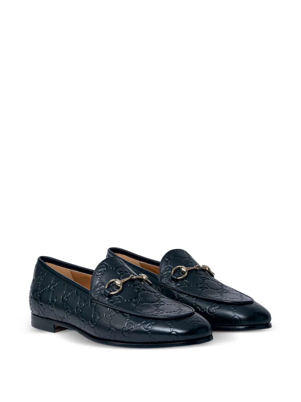 Gucci Jordaan embossed leather loafers Black
