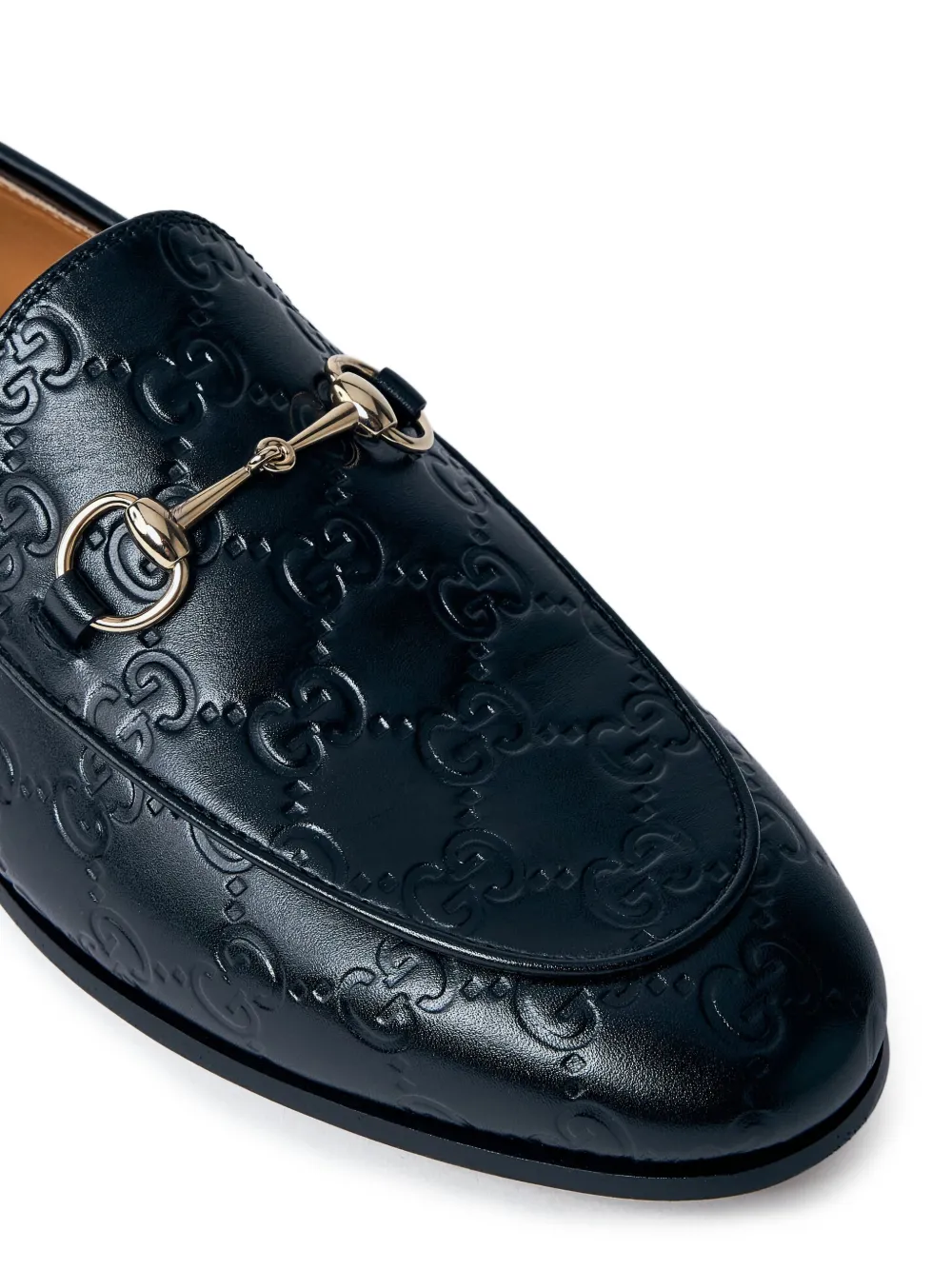 Gucci Jordaan embossed leather loafers Black