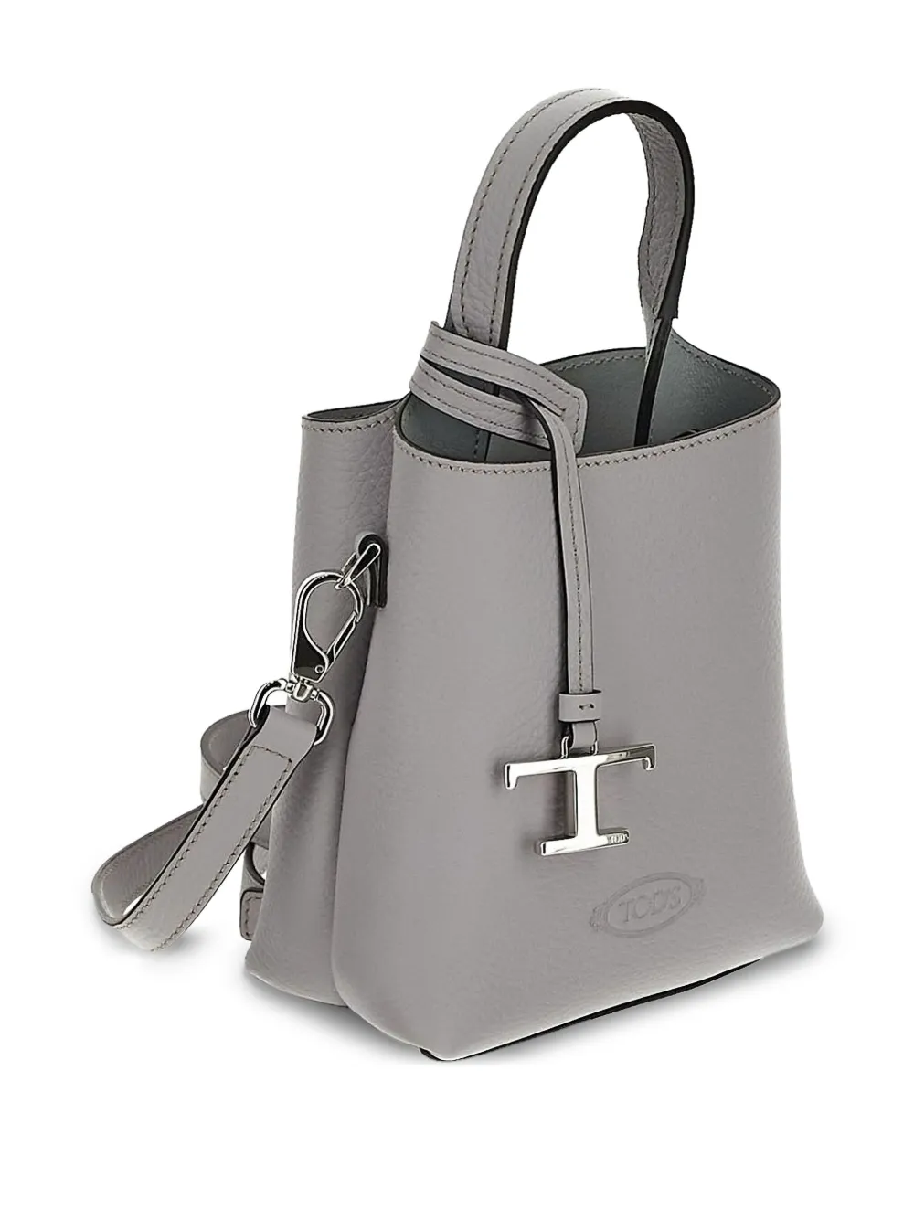 Tod's Leather Tote Bag In Grey
