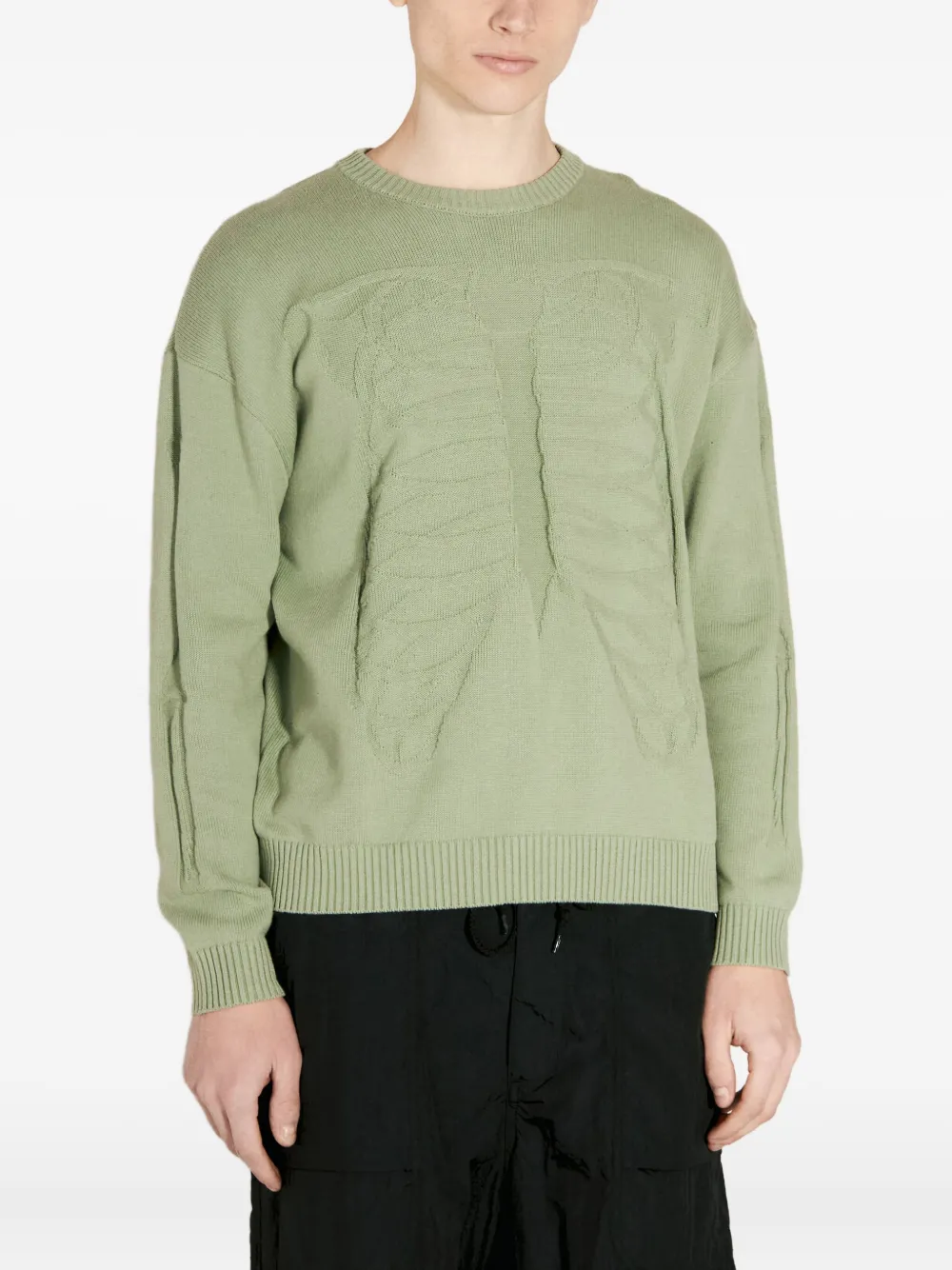 Fucking Awesome rib-trimmed skeleton sweater | Green | Image 1