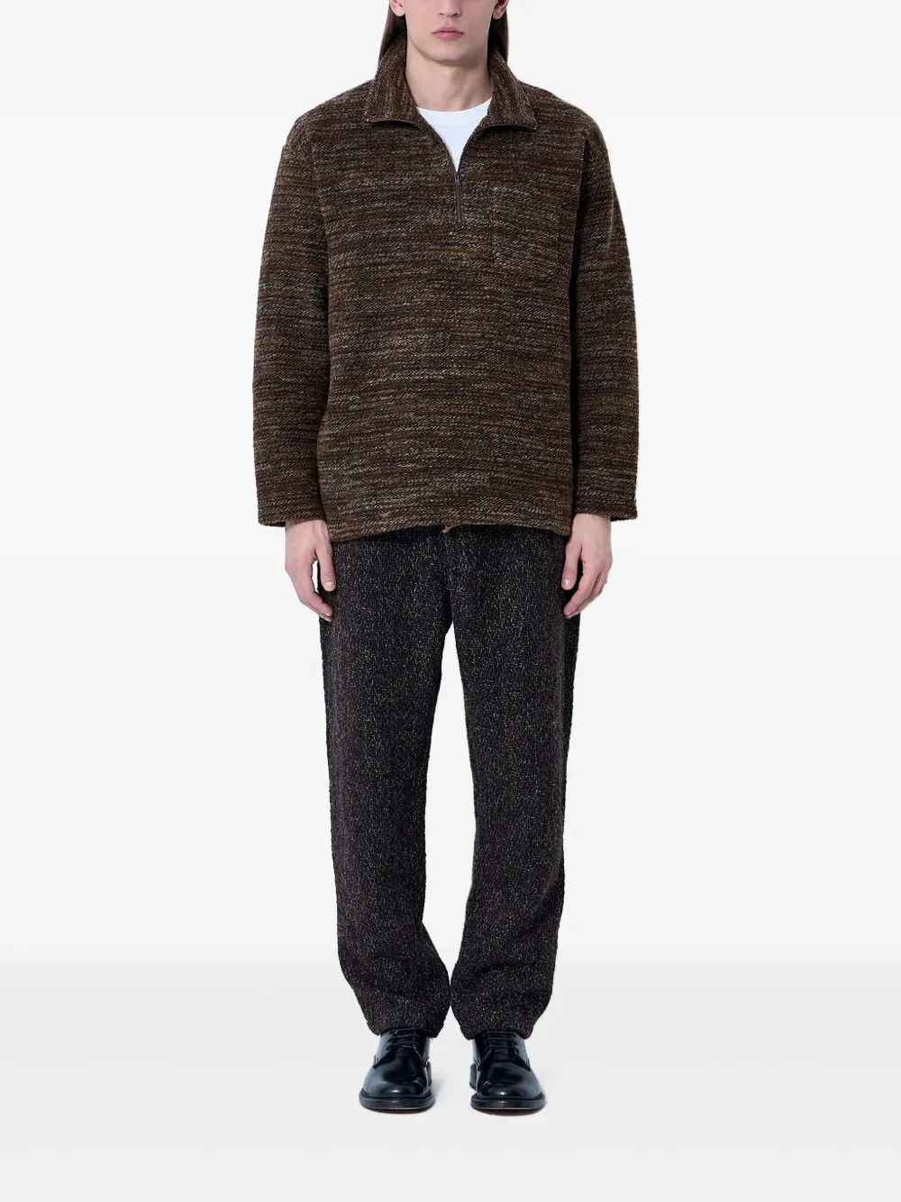 Engineered Garments Zip-up Sweater In Brown