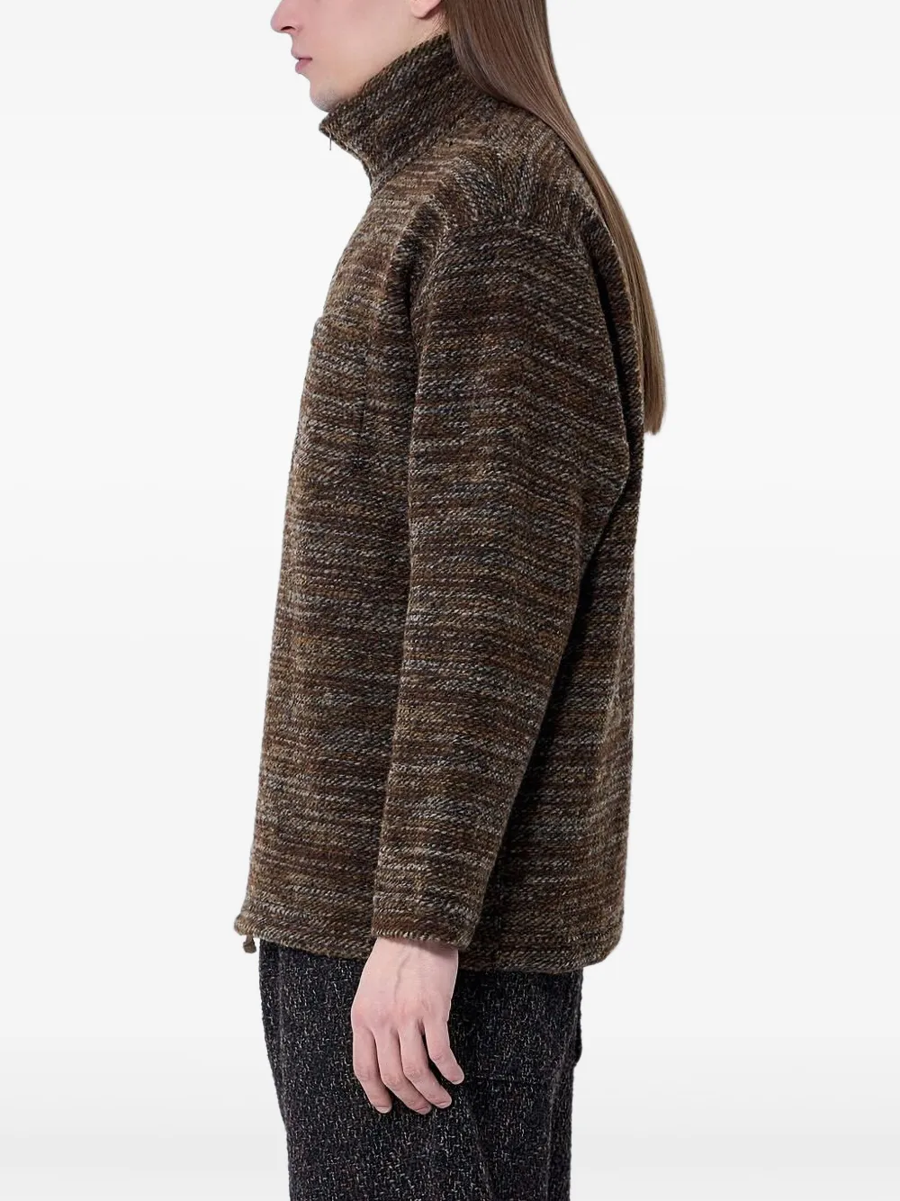 Engineered Garments Zip-up Sweater In Brown