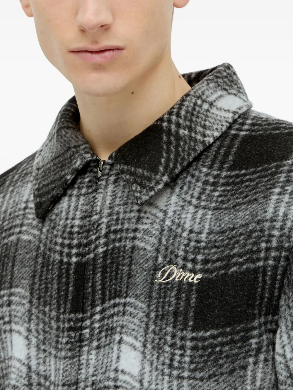 Dime Check-pattern Overshirt In Black