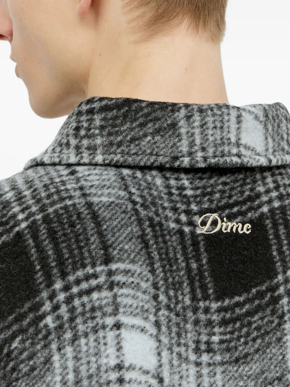 Dime Check-pattern Overshirt In Black