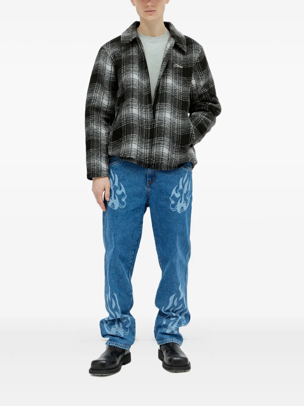 dime check-pattern overshirt | Shirt Jackets | Image 2