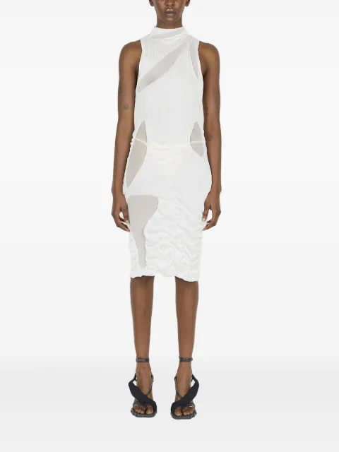 Di Petsa mesh-panel high-neck mini dress