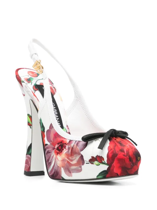 *SALE* DolceDolce & Gabbana サテン スリングバックパンプス Dolce & Gabbana サテン スリングバック パンプス | ホワイト