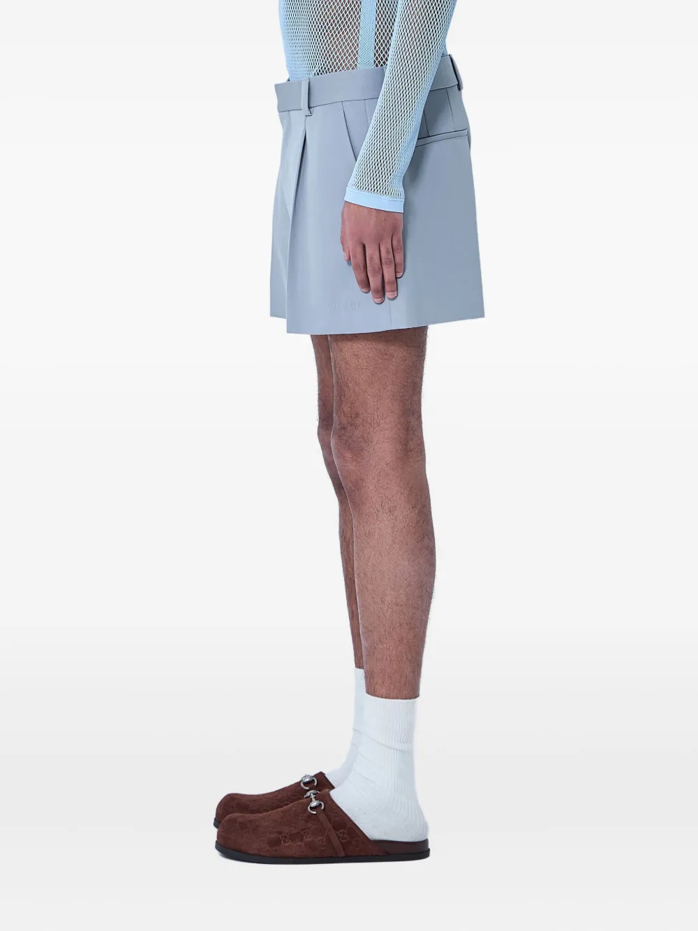 Gucci Tailored Mid-rise Shorts In Gray