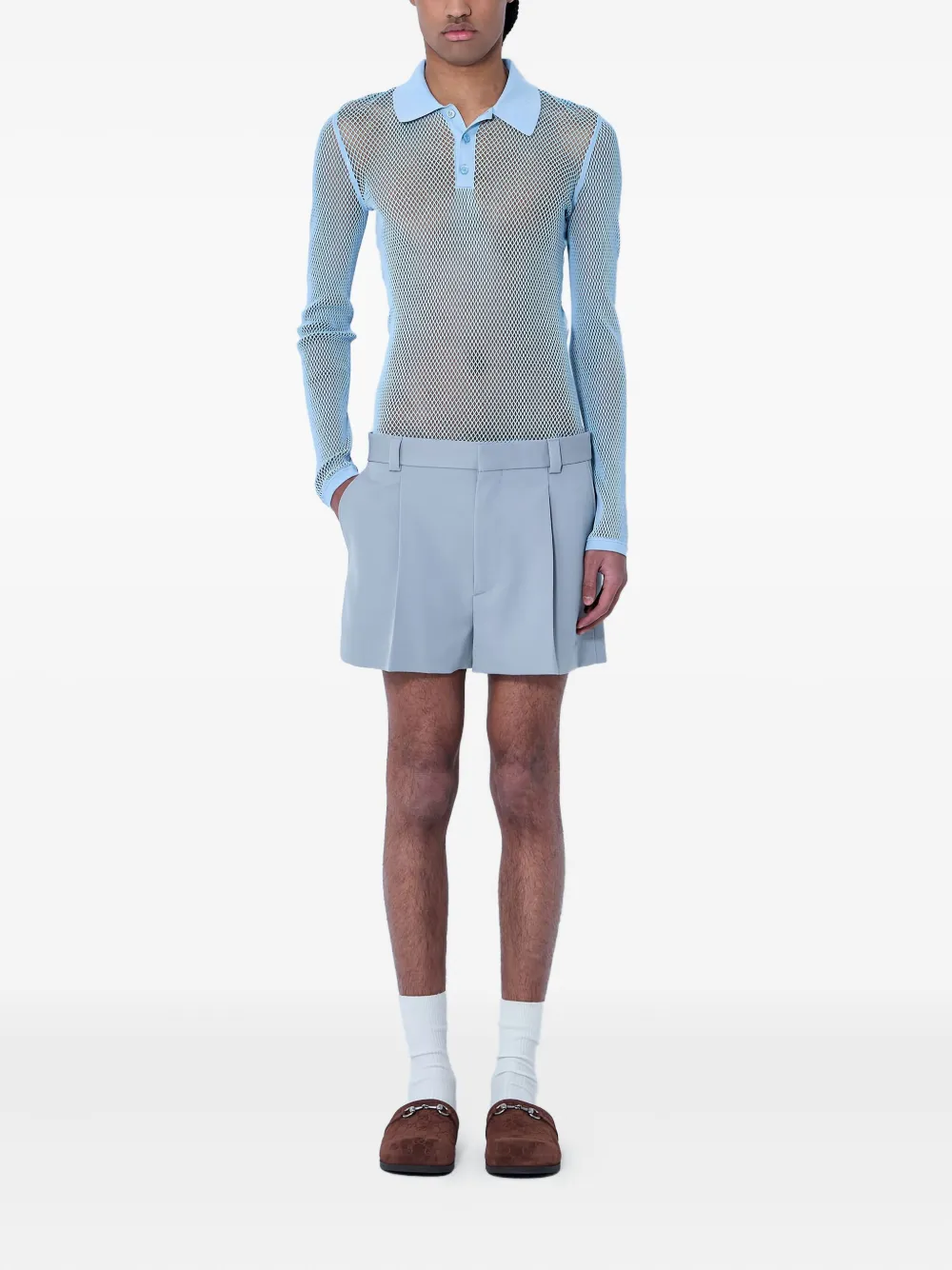 Gucci Tailored Mid-rise Shorts In Gray