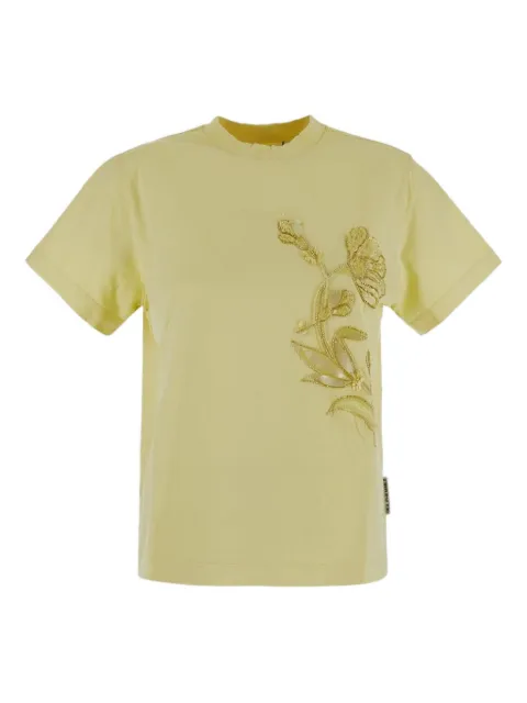 DES PHEMMES floral-embroidered T-shirt