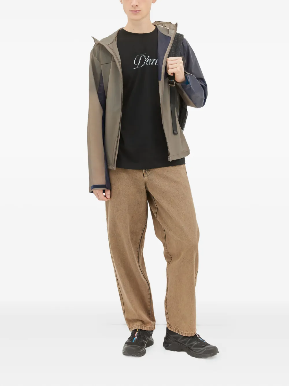 Dime T-shirt verfraaid met pailletten en ronde hals - Zwart