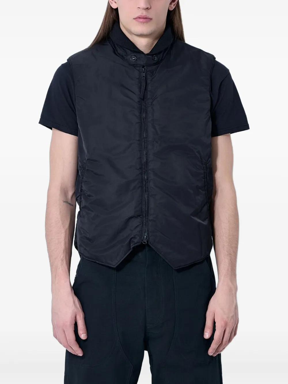 Engineered Garments High-neck Gilet In Black