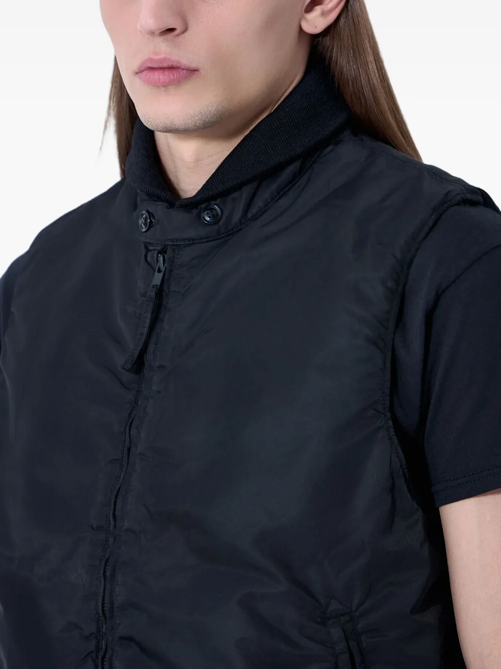 Engineered Garments High-neck Gilet In Black