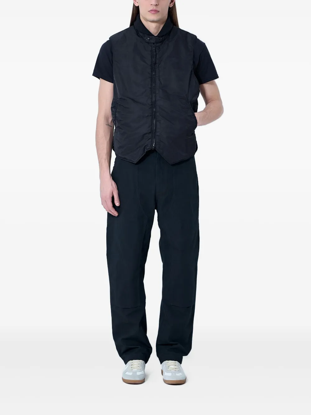 Engineered Garments High-neck Gilet In Black