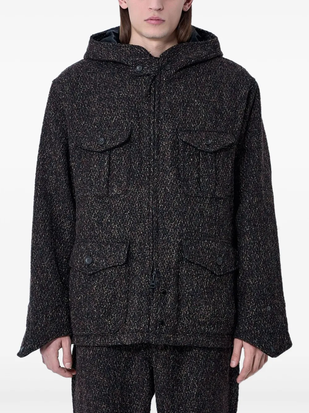 Engineered Garments Mélange-effect Jacket In Brown