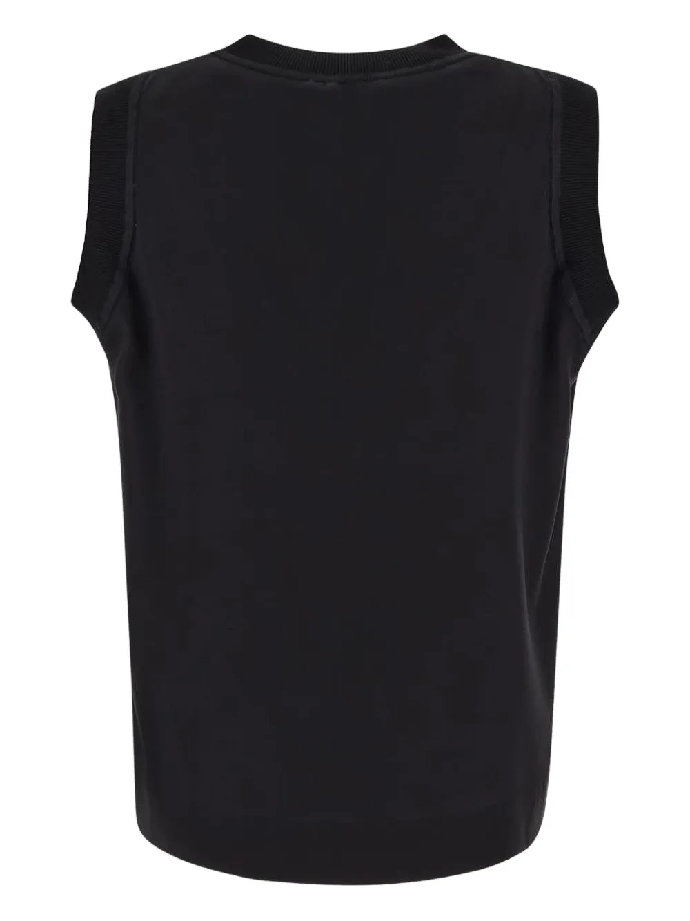 Malo Fijngebreide tanktop Zwart