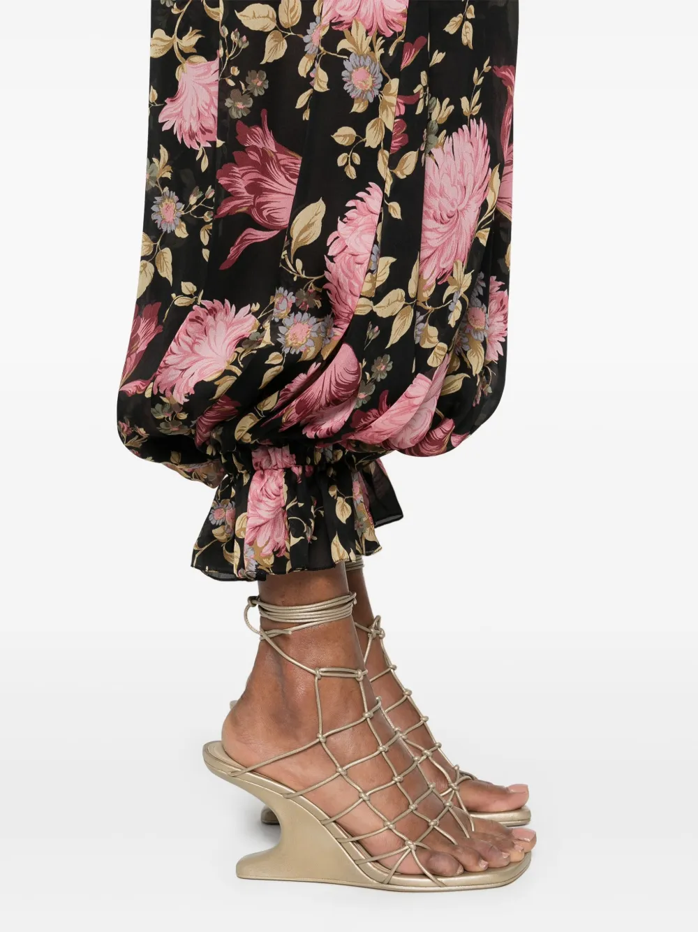 Chloé Broek met bloemvlak Zwart