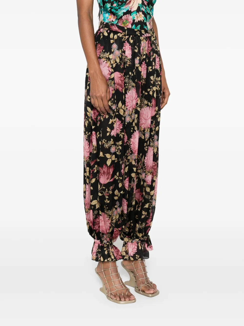 Chloé Broek met bloemvlak Zwart