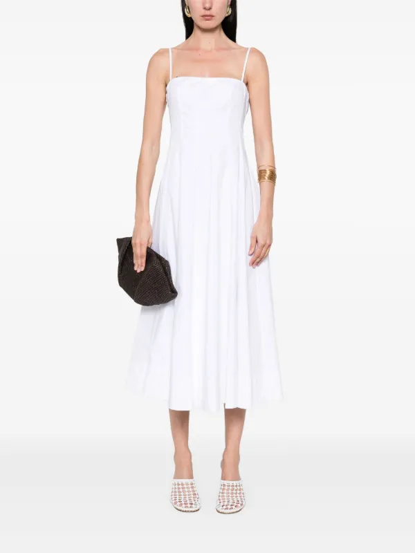 STAUD Wylie Midi Dress | White | FARFETCH