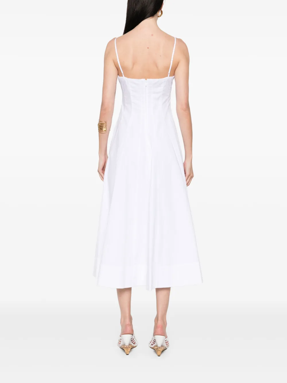STAUD Wylie midi-jurk Wit