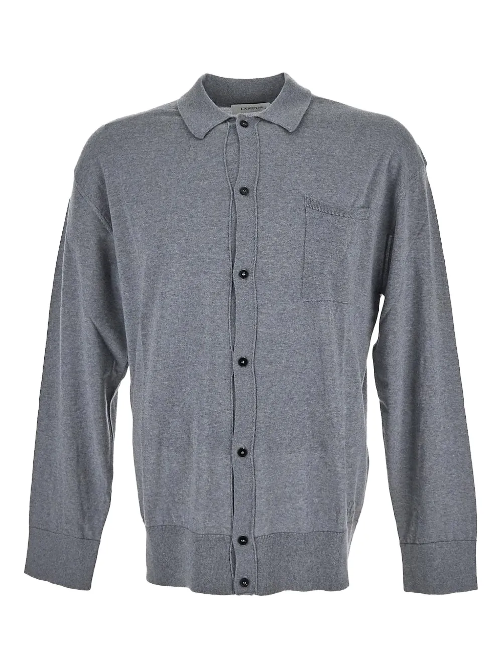 Laneus Poloshirt van kasjmiermix Grijs