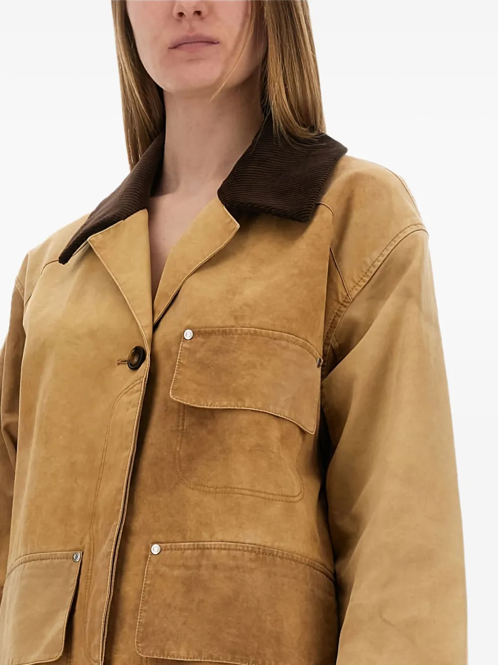 Stella McCartney Jack met logopatch Bruin