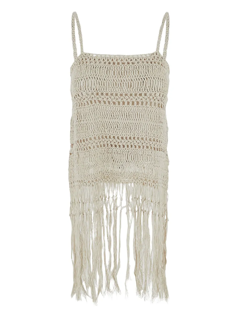 Gentry Portofino semi-sheer fringed top