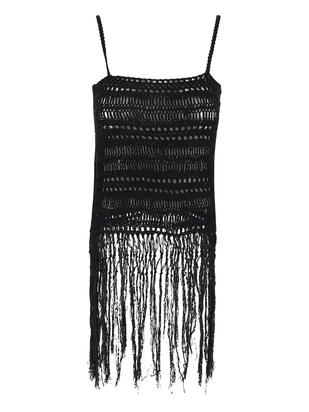 Gentry Portofino semi-sheer fringed top