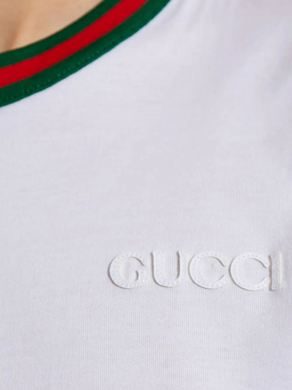 Gucci T-shirt met ronde hals en Web afwerking Wit