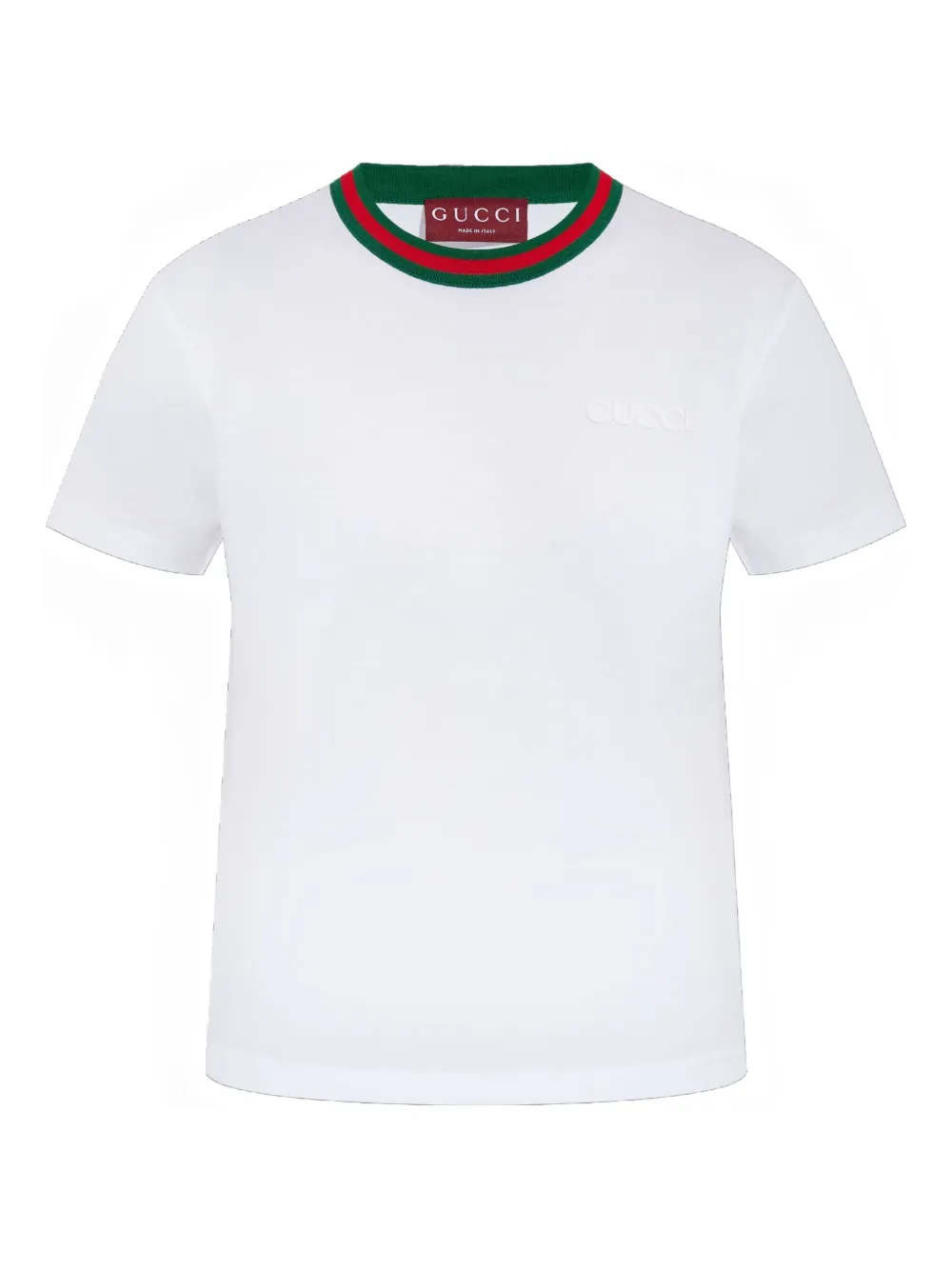 Gucci T-shirt met ronde hals en Web afwerking Wit