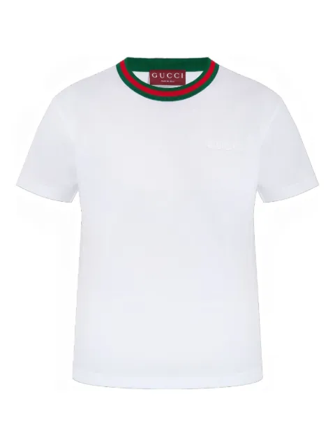 Gucci Camiseta decote careca com acabamento Web