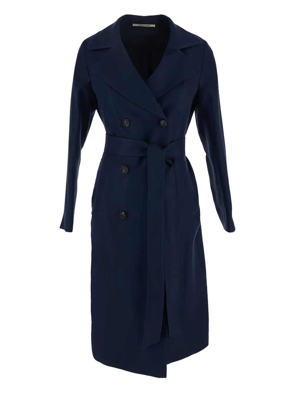 Tagliatore Linen Trench Coat In Blue