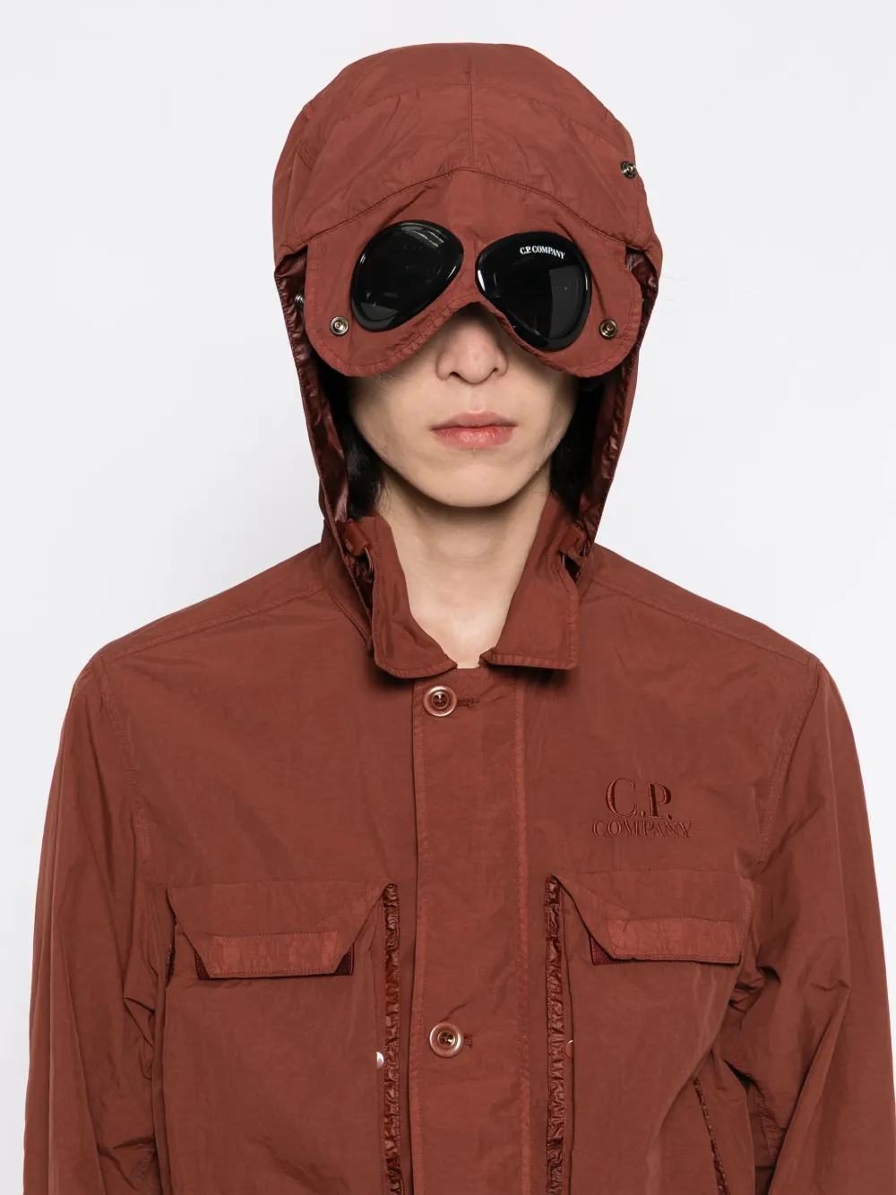 C.P. Company Shirtjack met goggle-detail Rood