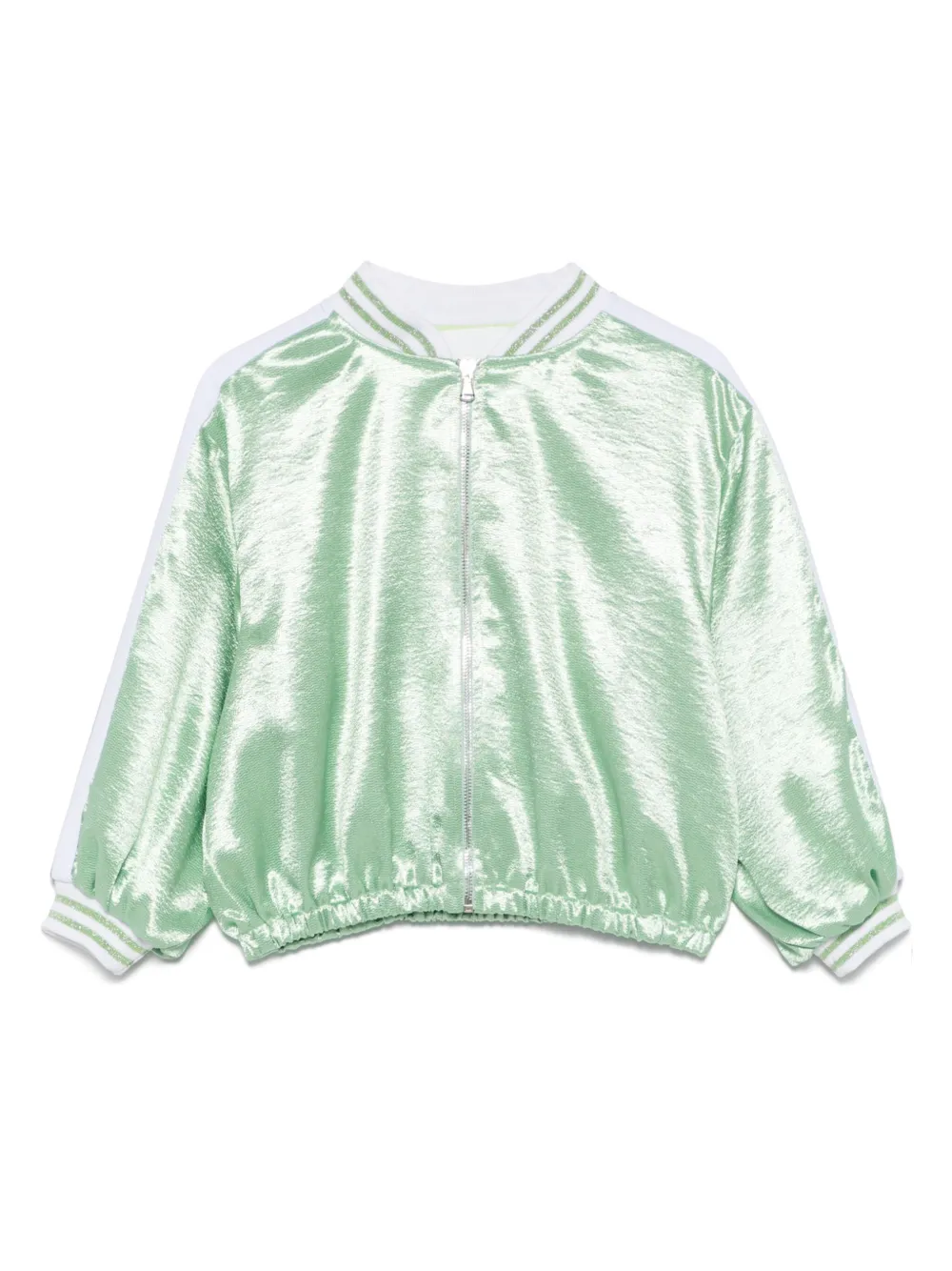 Miss Grant Kids メタリック ボンバージャケット - グリーン Miss Grant Kids メタリック ボンバージャケット - グリーン