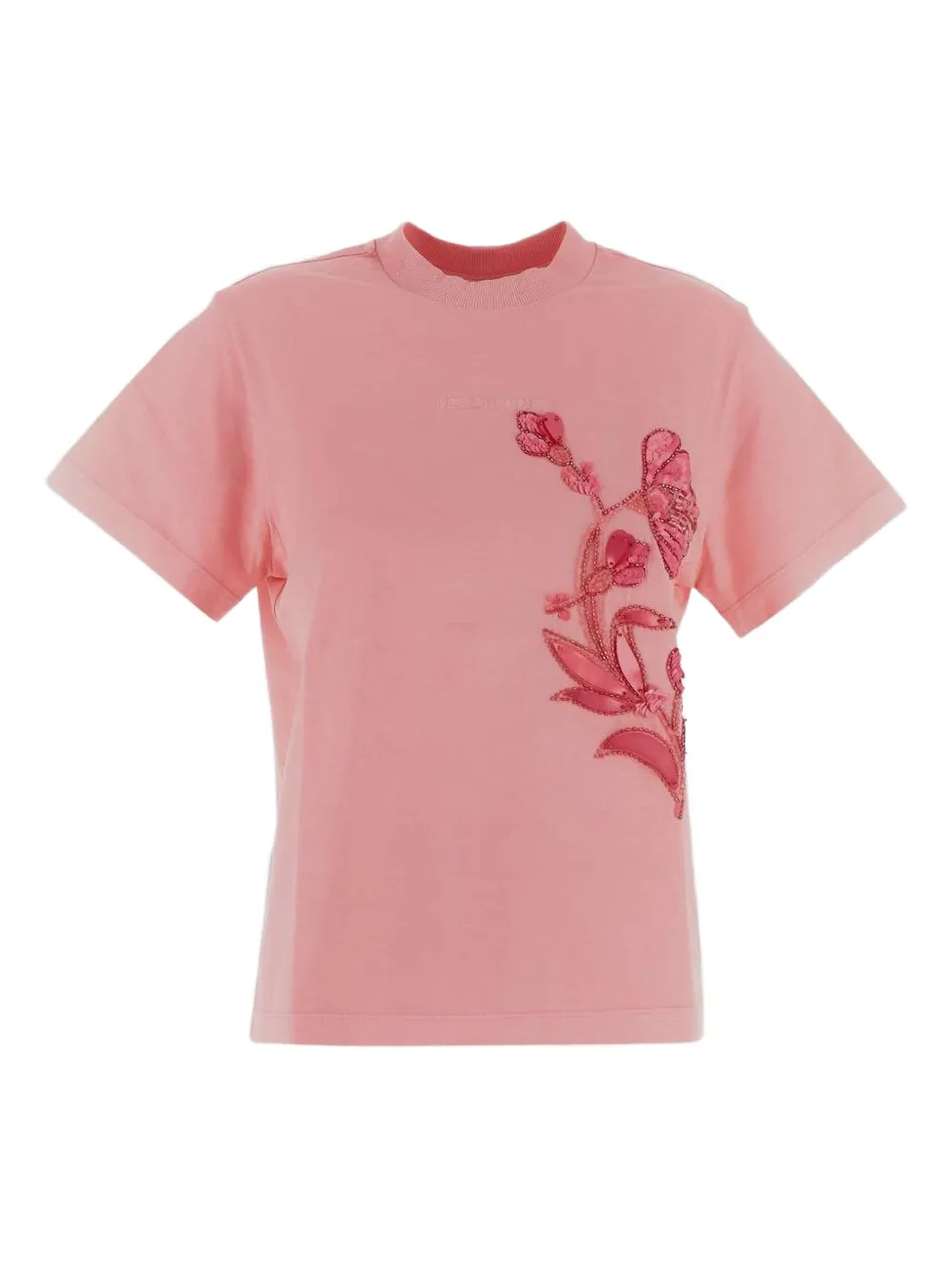 DES PHEMMES T-shirt met geborduurde bloemen Roze