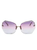 Linda Farrow geometric-frame sunglasses - Gold