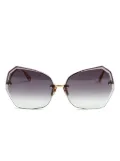 Linda Farrow geometric-frame sunglasses - Gold