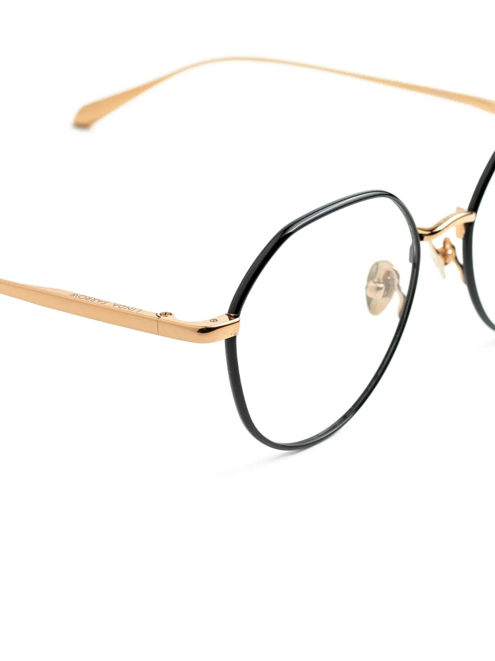 Linda Farrow Bril met rond montuur Zwart