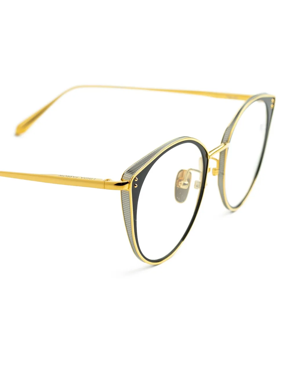 Linda Farrow Bril met rond montuur Goud