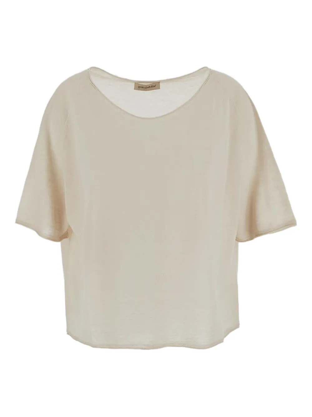 Gentry Portofino Fijngebreid T-shirt Beige