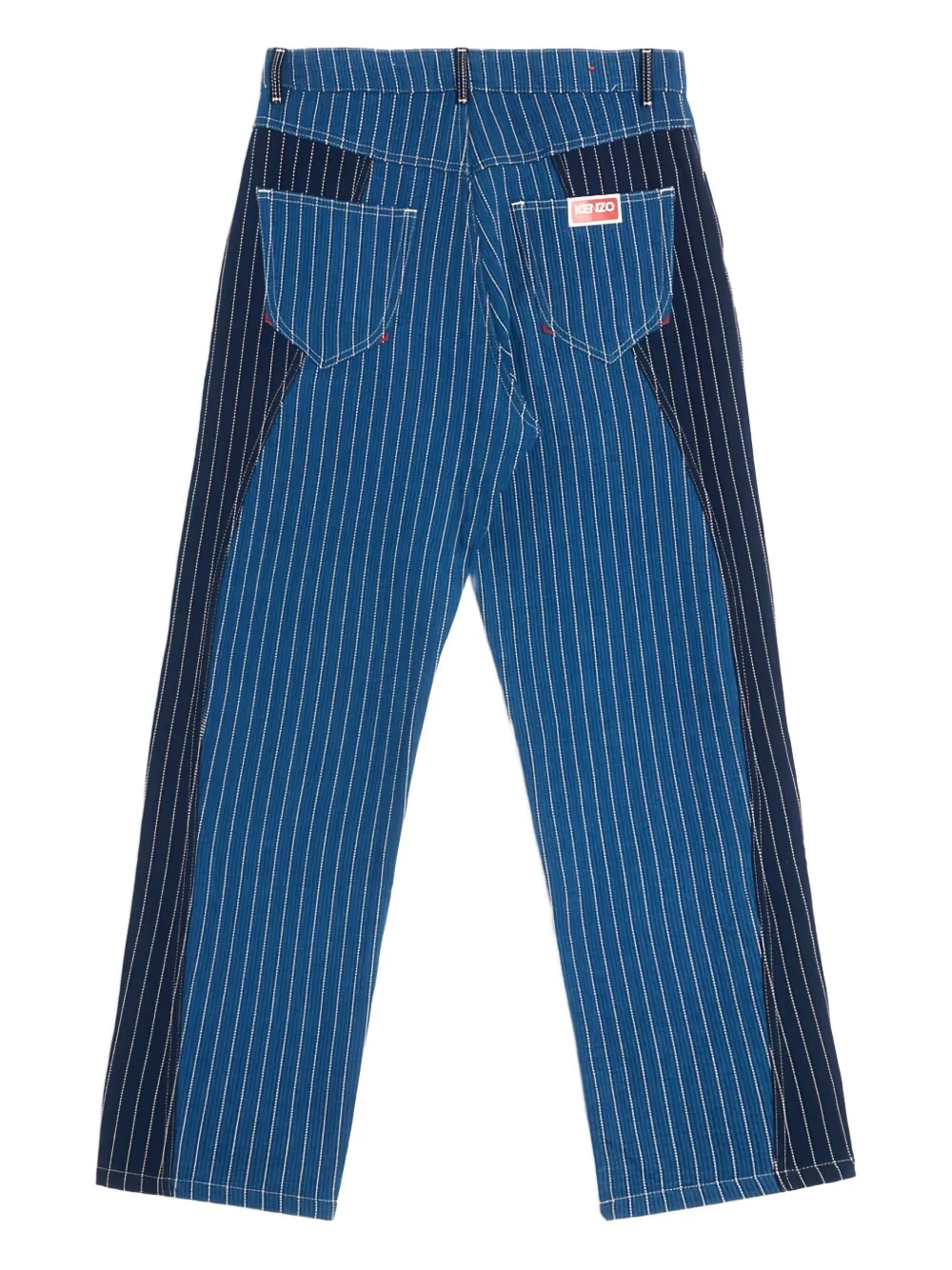 Kenzo striped patchwork jeans Blauw