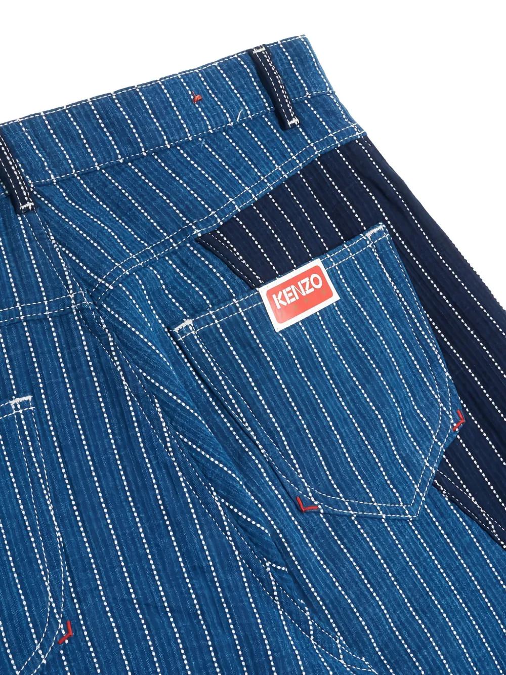 Kenzo striped patchwork jeans Blauw