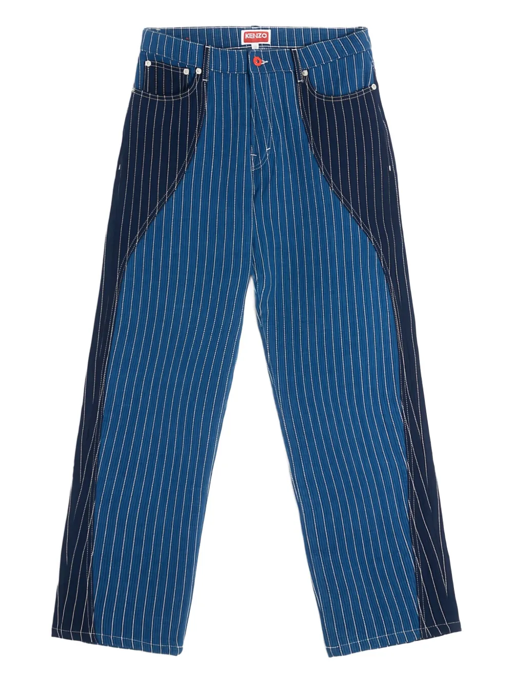 Kenzo striped patchwork jeans Blauw