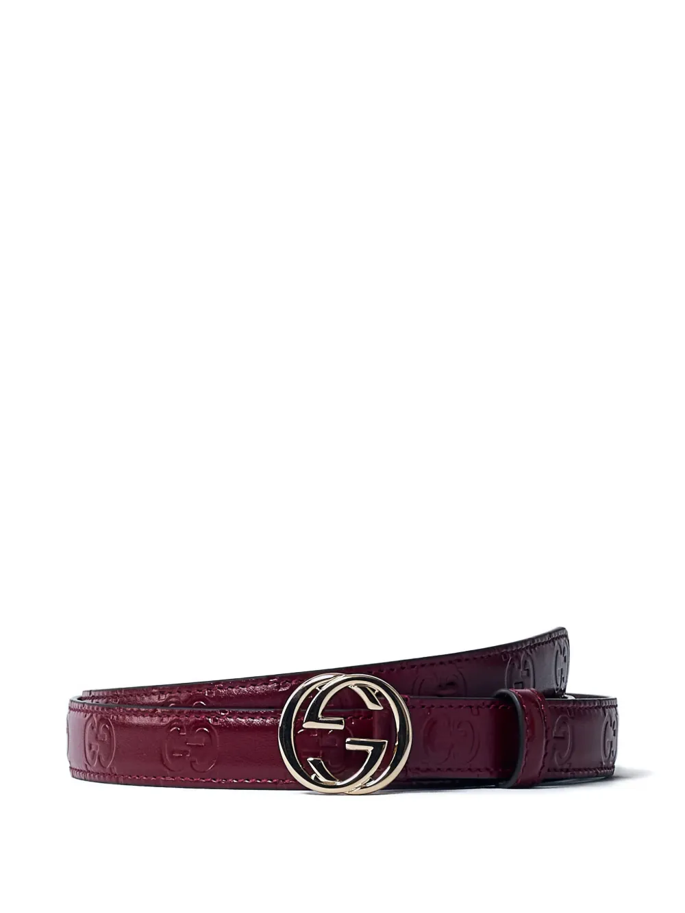 Gucci Interlocking GG leren riem Rood