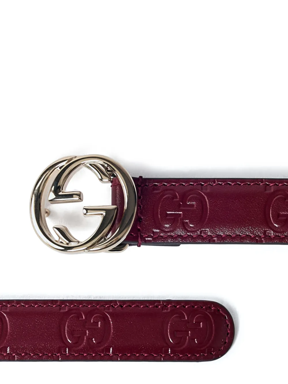 Gucci Interlocking GG leren riem Rood